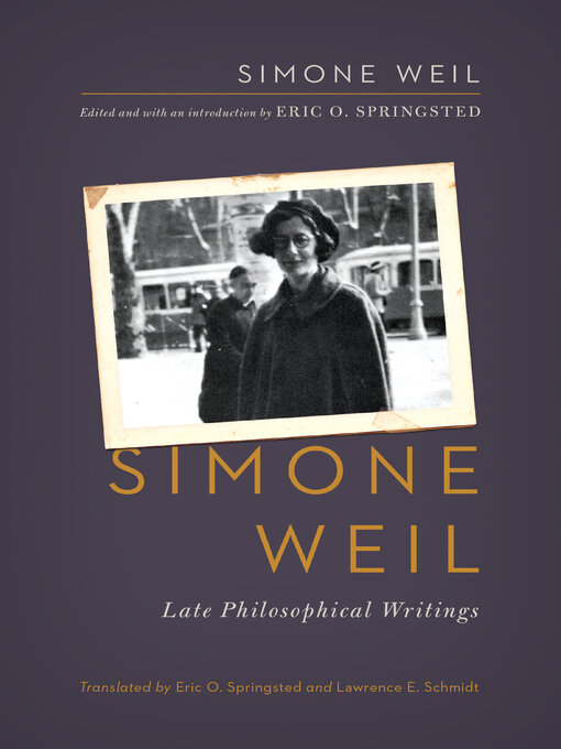 Title details for Simone Weil by Simone Weil - Wait list